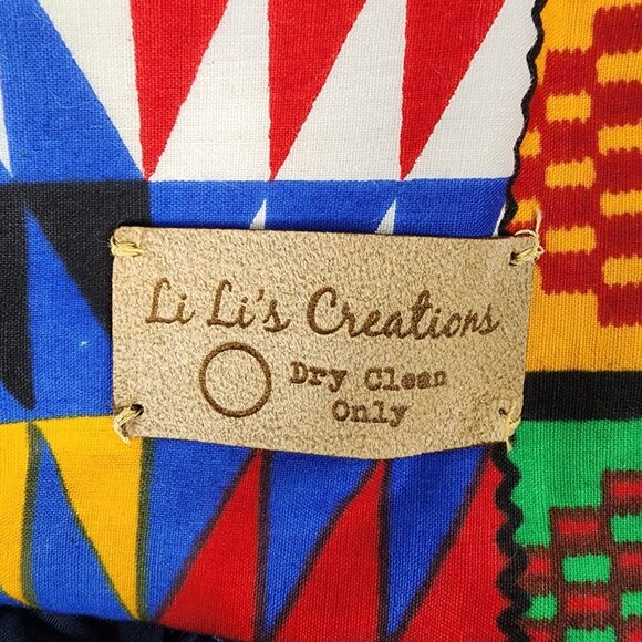 Li Lis Creations Women's Size 12/14 Colorful African Print Handmade Midi Skirt - Picture 2 of 7